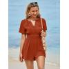 imageSimplee Womens Summer Dressy Casual Short Sleeve Cute Rompers Empire Waist Flowy Dress1orange