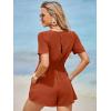 imageSimplee Womens Summer Dressy Casual Short Sleeve Cute Rompers Empire Waist Flowy Dress1orange