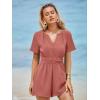 imageSimplee Womens Summer Dressy Casual Short Sleeve Cute Rompers Empire Waist Flowy Dress1rust Pink