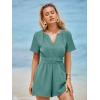 imageSimplee Womens Summer Dressy Casual Short Sleeve Cute Rompers Empire Waist Flowy Dress1teal