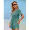 imageSimplee Womens Summer Dressy Casual Short Sleeve Cute Rompers Empire Waist Flowy Dress1teal