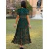imageSimplee Womens Velvet Wrap Dress Short Sleeve High Split Fall Wedding Guest Dresses Long Formal Cocktail Party DressesGreen Brown