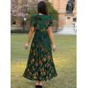 imageSimplee Womens Velvet Wrap Dress Short Sleeve High Split Fall Wedding Guest Dresses Long Formal Cocktail Party DressesGreen Gold