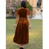imageSimplee Womens Velvet Wrap Dress Short Sleeve High Split Fall Wedding Guest Dresses Long Formal Cocktail Party DressesOrange