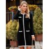 imageSimplee Womens Fall Sweater Dress Winter Knitted Long Sleeve Bodycon Mini Work Dress Casual Holiday Short Party DressesBlack