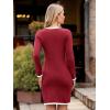 imageSimplee Womens Fall Sweater Dress Winter Knitted Long Sleeve Bodycon Mini Work Dress Casual Holiday Short Party DressesBurgundy