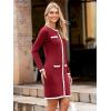 imageSimplee Womens Fall Sweater Dress Winter Knitted Long Sleeve Bodycon Mini Work Dress Casual Holiday Short Party DressesBurgundy