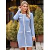 imageSimplee Womens Fall Sweater Dress Winter Knitted Long Sleeve Bodycon Mini Work Dress Casual Holiday Short Party DressesLight Blue