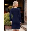 imageSimplee Womens Fall Sweater Dress Winter Knitted Long Sleeve Bodycon Mini Work Dress Casual Holiday Short Party DressesNavy Blue