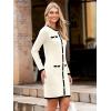 imageSimplee Womens Fall Sweater Dress Winter Knitted Long Sleeve Bodycon Mini Work Dress Casual Holiday Short Party DressesWhite