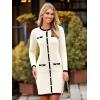 imageSimplee Womens Fall Sweater Dress Winter Knitted Long Sleeve Bodycon Mini Work Dress Casual Holiday Short Party DressesWhite
