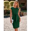 imageSimplee Womens Work Business Bodycon Midi Dress Elegant Fall Crew Neck Cap Sleeve Semi Formal Office Cocktail Sheath DressesDark Green