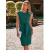 imageSimplee Womens Work Business Bodycon Midi Dress Elegant Fall Crew Neck Cap Sleeve Semi Formal Office Cocktail Sheath DressesPeacock Green