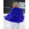 imageSimplee Women Luxury Winter Warm Fluffy Faux Fur Short Coat Jacket Parka Outwear1 Dark Blue