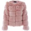 imageSimplee Women Luxury Winter Warm Fluffy Faux Fur Short Coat Jacket Parka Outwear1 Pink