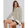 imageSimplee Womens Sweatshirt Long Sleeve Crewneck Striped Sweatshirt for Women 2024 Trendy Fall Tops Pullover SweatshirtsStripedarmy Green