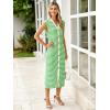 imageSimplee Women Button Striped Summer Dress Knit Casual Cap Sleeve VNeck Midi Comfy Travel Dresses 2025 TrendyLight Green