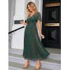 imageSimplee Womens V Neck Velvet Maxi Dress Short Sleeve Empire Waist Long Formal Dress for Wedding Guest4green Gold Floral
