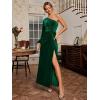 imageSimplee Womens Velvet Maxi Dress V Neck Short Sleeve Empire Waist Semi Formal Long Cocktail Dresses1dark Green