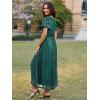 imageSimplee Womens Velvet Wrap Dress Short Sleeve High Split Fall Wedding Guest Dresses Long Formal Cocktail Party DressesGreen Floral