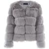 imageSimplee Women Luxury Winter Warm Fluffy Faux Fur Short Coat Jacket Parka Outwear1 Gray