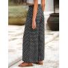 imageSimplee Womens Casual Split Wide Leg Pants High Waist Palazzo Flowy Beach Pants Summer Boho Lounge Pants with PocketsDotblack