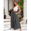 imageSimplee Womens Casual Split Wide Leg Pants High Waist Palazzo Flowy Beach Pants Summer Boho Lounge Pants with PocketsDotblack