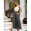 imageSimplee Womens Casual Split Wide Leg Pants High Waist Palazzo Flowy Beach Pants Summer Boho Lounge Pants with PocketsDotblack