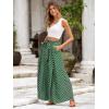 imageSimplee Womens Casual Split Wide Leg Pants High Waist Palazzo Flowy Beach Pants Summer Boho Lounge Pants with PocketsDotgreen