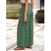 imageSimplee Womens Casual Split Wide Leg Pants High Waist Palazzo Flowy Beach Pants Summer Boho Lounge Pants with PocketsDotgreen