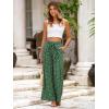 imageSimplee Womens Casual Split Wide Leg Pants High Waist Palazzo Flowy Beach Pants Summer Boho Lounge Pants with PocketsDotgreen