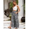 imageSimplee Womens Casual Split Wide Leg Pants High Waist Palazzo Flowy Beach Pants Summer Boho Lounge Pants with PocketsFloralblack
