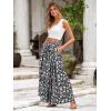 imageSimplee Womens Casual Split Wide Leg Pants High Waist Palazzo Flowy Beach Pants Summer Boho Lounge Pants with PocketsFloralblack