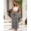 imageSimplee Womens Casual Split Wide Leg Pants High Waist Palazzo Flowy Beach Pants Summer Boho Lounge Pants with PocketsFloralblack