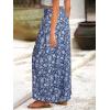imageSimplee Womens Casual Split Wide Leg Pants High Waist Palazzo Flowy Beach Pants Summer Boho Lounge Pants with PocketsFloralblue