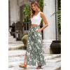 imageSimplee Womens Casual Split Wide Leg Pants High Waist Palazzo Flowy Beach Pants Summer Boho Lounge Pants with PocketsFloralgrey