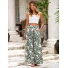 imageSimplee Womens Casual Split Wide Leg Pants High Waist Palazzo Flowy Beach Pants Summer Boho Lounge Pants with PocketsFloralgrey