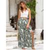 imageSimplee Womens Casual Split Wide Leg Pants High Waist Palazzo Flowy Beach Pants Summer Boho Lounge Pants with PocketsFloralgrey