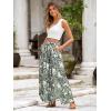 imageSimplee Womens Casual Split Wide Leg Pants High Waist Palazzo Flowy Beach Pants Summer Boho Lounge Pants with PocketsFloralgrey