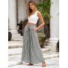 imageSimplee Womens Casual Split Wide Leg Pants High Waist Palazzo Flowy Beach Pants Summer Boho Lounge Pants with PocketsPlaidblack