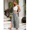 imageSimplee Womens Casual Split Wide Leg Pants High Waist Palazzo Flowy Beach Pants Summer Boho Lounge Pants with PocketsPlaidblack