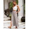 imageSimplee Womens Casual Split Wide Leg Pants High Waist Palazzo Flowy Beach Pants Summer Boho Lounge Pants with PocketsPlaidcoffee