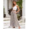 imageSimplee Womens Casual Split Wide Leg Pants High Waist Palazzo Flowy Beach Pants Summer Boho Lounge Pants with PocketsPlaidcoffee