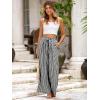 imageSimplee Womens Casual Split Wide Leg Pants High Waist Palazzo Flowy Beach Pants Summer Boho Lounge Pants with PocketsStripeblack White