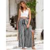imageSimplee Womens Casual Split Wide Leg Pants High Waist Palazzo Flowy Beach Pants Summer Boho Lounge Pants with PocketsStripeblack White