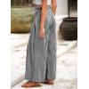 imageSimplee Womens Casual Split Wide Leg Pants High Waist Palazzo Flowy Beach Pants Summer Boho Lounge Pants with PocketsStripeblack White