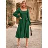 imageSimplee Womens Long Sleeve Maxi Dress Casual Square Neck Smocked Flowy Fall Wedding Guest DressesSolid8