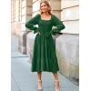 imageSimplee Womens Long Sleeve Maxi Dress Casual Square Neck Smocked Flowy Fall Wedding Guest DressesSolid8