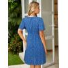 imageSimplee Womens Summer Casual Boho Dress V Neck Short Sleeve Party Mini Sundress A Line Cocktail Waist Pocket Dresses 2026Blue Floral