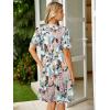 imageSimplee Womens Summer Casual Boho Dress V Neck Short Sleeve Party Mini Sundress A Line Cocktail Waist Pocket Dresses 2026Green Floral